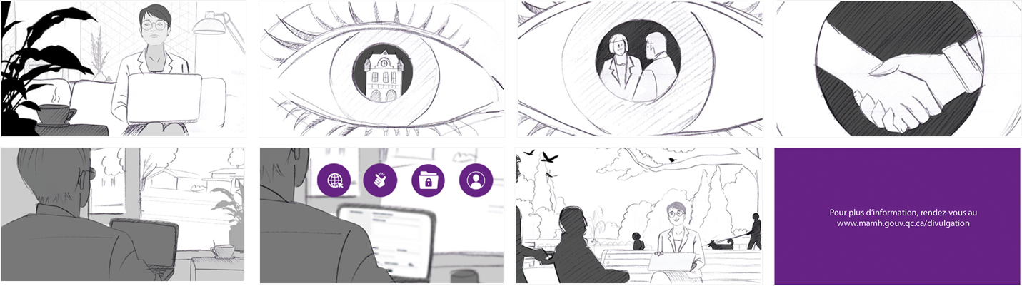 Illustration tirée de la vidéo de motion design pour la vidéo sur les actes répréhensibles.